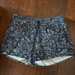 Athleta shorts with blue speckle detail